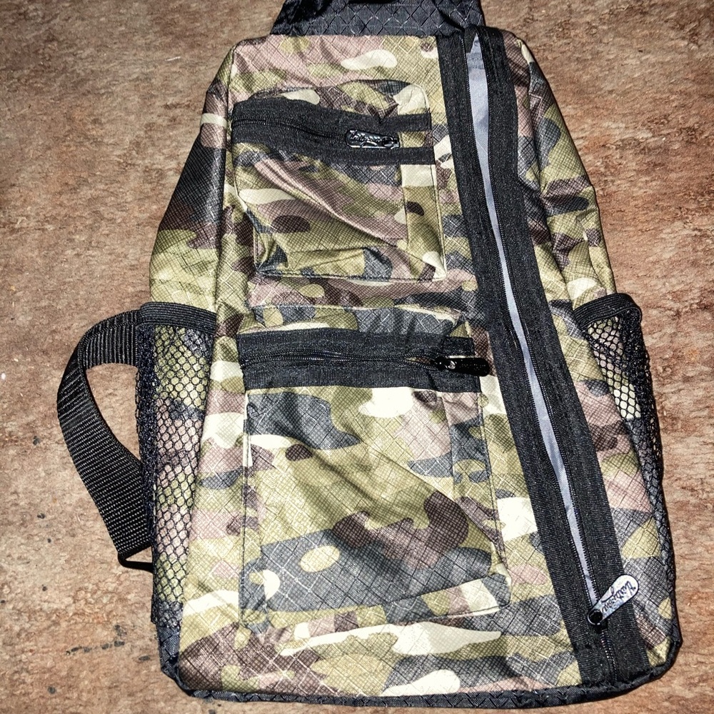Camo sling backpack